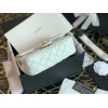 Chanel Lambskin & Gold-Tone Small Metal Flap Bag White 20cm