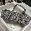 Chanel tweed classic gray flap bag 25cm
