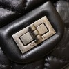 Chanel all black 2.55 medium size leather bag