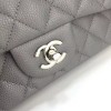 Chanel 20cm Classic Flap Bag Grey Caviar Leather sliver&gold hardware