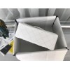 Chanel small classic white silver hardware flap bag 20cm
