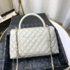 Chanel Coco Grained Calfskin Gray Flap Bag 29cm