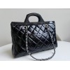 CHANEL Glazed Calfskin CC Delivery Small Tote Black