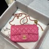 Chanel Lambskin & Gold-Tone Small Metal Flap Bag Pink 20cm