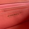 Chanel charm orange smooth leather flap bag