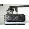 Chanel silver flap black bag 19 large size