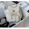 Chanel white calfskin backpack