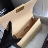 Chanel Small/ Medium Caviar Boy Bag Beige - Gold