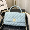 Chanel Coco Grained Calfskin Blue Flap Bag 29cm