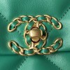 Chanel 19 flap green gold hardware bag 30cm