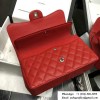 CHANEL Red Jumbo Calfskin Leather Double Flap Bag With silver/gold Hardware