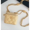 Chanel square vanity yellow leather mini bag