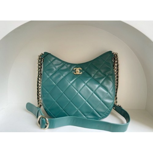 Chanel 22p hobo blue lambskin gold hardware bag