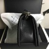 Chanel Grained Calfskin Boy Bag with Top Handle Black A14041 VS03895