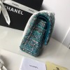 Chanel 25cm Tweed & Gold-Tone Metal Double Flap Bag