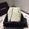 Chanel Grained Calfskin White Backpack AS1371