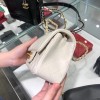 Chanel lampskin white leather 20cm bag in gold/ silver