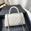 Chanel Coco Grained Calfskin Gray Flap Bag 24cm