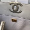 Chanel 22B tote 19 white lampskin bag