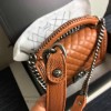 Chanel Grained Calfskin Boy Bag with Top Handle Orange A14041 VS06715