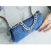 Chanel Woc 19 denim silver hardware bag