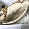 Chanel gold flap cream bag 19 medium size