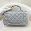 Chanel CF mini silver caviar handle bag