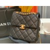 Chanel black caflskin leather backpack