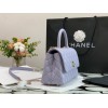 Chanel coco handle mini purple caviar leather