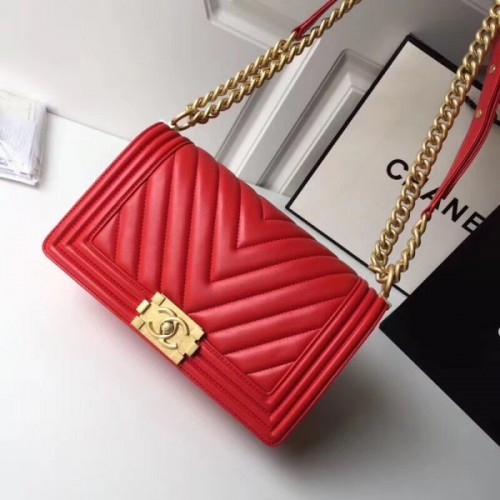 Chanel Chevron Lambskin Boy Bag 25cm