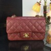 Chanel 20cm Classic Flap Bag Burgundy Caviar Leather sliver&gold hardware