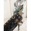 Chanel 2.55 Calfskin Flap Bag Charms 2021 in Black