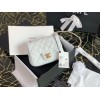 Chanel Lambskin & Gold-Tone Small Metal Flap Bag White 13cm