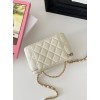 Chanel vanity white leather handle bag