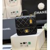 Chanel 22k Calfskin & Gold-Tone Metal Black Mini Bag