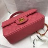 Chanel grained calfskin top handle flap bag pink 20cm