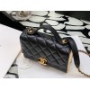 Chanel Lambskin & Gold Metal Mini Flap Bag