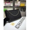 Chanel 30cm large boy bag black caviar leather with silver&gold hardware