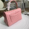 Chanel Chevron Trendy CC Flap Top Handle Pink Bag