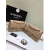 CHANEL 1112 beige 2.55 Calfskin Leather Flap Bag with Gold Hardware