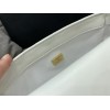 Chanel mini smooth leather pearl chain flap bag