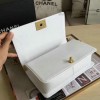 Chanel Chevron Medium Boy Bag White A67086 VS08105