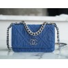 Chanel Woc 19 denim silver hardware bag