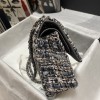 Chanel tweed classic gray flap bag 25cm