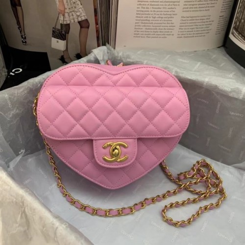 Chanel New Heart Shaped Bag AS2060 Pink