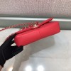 Chanel black big chain flap bag in red lampskin