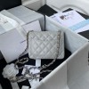 Chanel 17cm Classic Flap Bag Grey Caviar Leather silver hardware USD 290.00