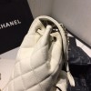 Chanel Grained Calfskin White Backpack AS1371