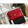 Chanel red gold hardware flap bag