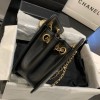 Chanel Calfskin Chain CC Accordion Shoulder Bag Black AS1751
